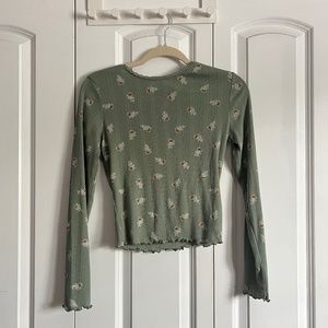 green floral long sleeve